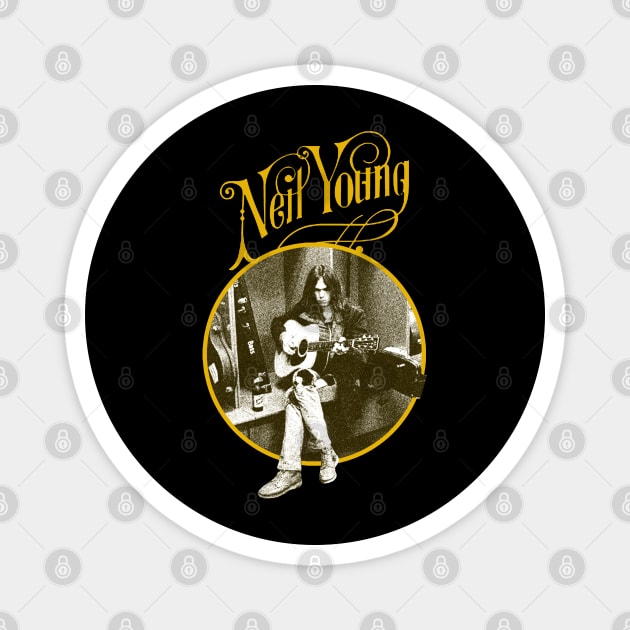 Classic Style Neil Young Magnet by Gpumkins Art